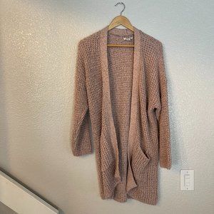 American Eagle Pink and Grey Cardigan Size Medium